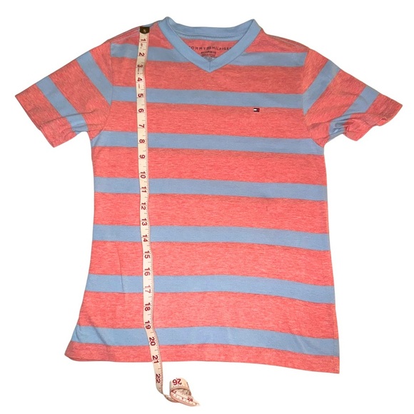 Tommy Hilfiger Red and Blue Striped Short Sleeve Tee - Picture 3 of 5